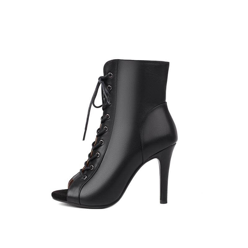 Black Vegan Leather Jazz Boots for Women - Comfortable & Stylish Ankle Boots for Dance, Casual Wear & Night Out