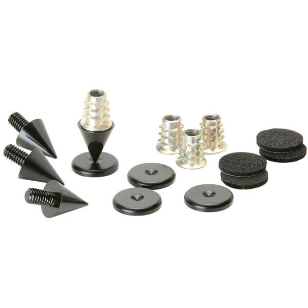 Dayton Audio DSS2 BK Black Speaker Spike Set - Improve Sound Quality & Stability for Bookshelf & Floorstanding Speakers - Perfect for Home Theater & Audiophile Setups