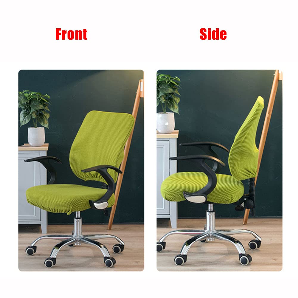 Universal Stretch Elastic Office Chair Cover - Washable, Non-Slip, Resilient Replacement for Computer, Dining Room, Party & Wedding Chairs (Yellow) | Perfect for Home Office, Conference Rooms & Event Decor