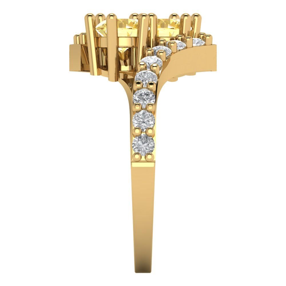 1.98ct Round Cut Yellow Simulated Diamond Ring - 14k Gold for Engagement & Anniversary