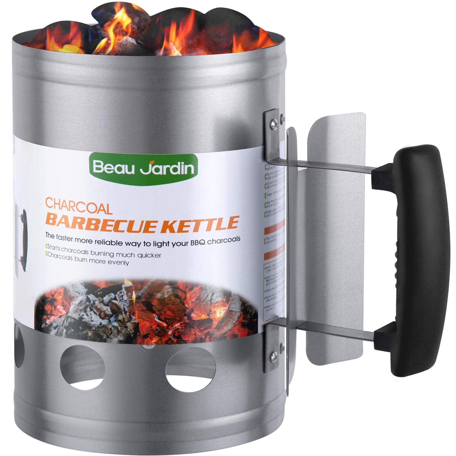 18 Inch Charcoal Grill with Heavy Duty BBQ Charcoal Chimney Starter (11