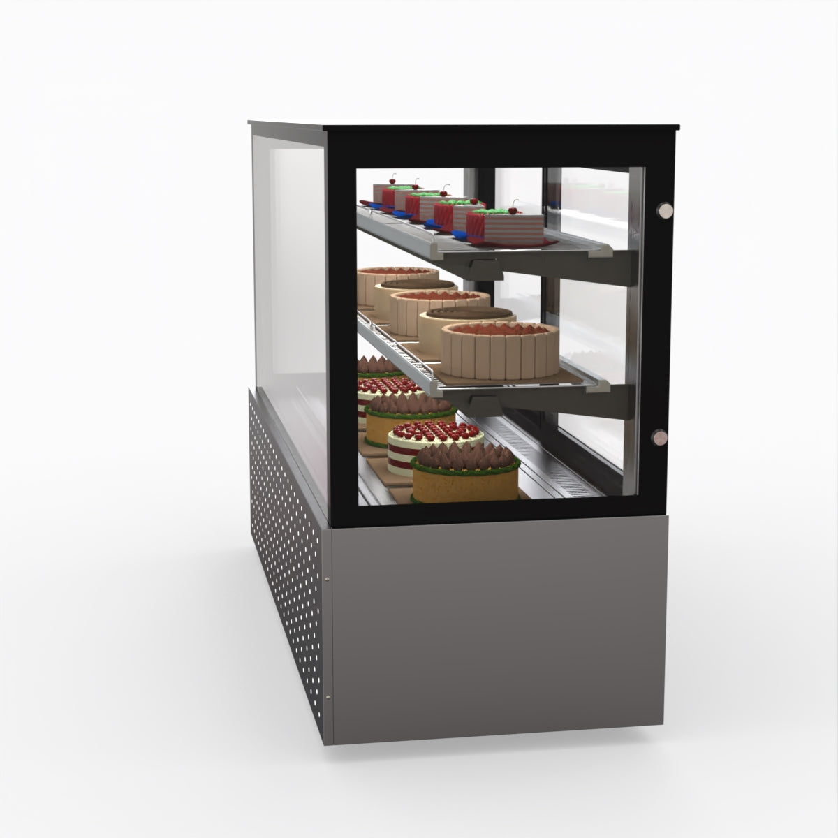 Bonvue SG180FA Commercial Refrigerated Display Case - Dual Glass Door Merchandiser for Deli, Bakery & Grocery - Perfect for Supermarkets, Convenience Stores & Cafes