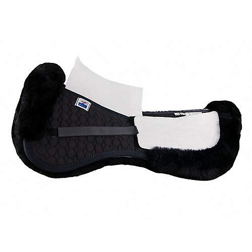 EAM Dressage Correction Half Pad with Trim Shim - Black | Horse Riding Training & Competition Saddle Pad for Dressage Riders