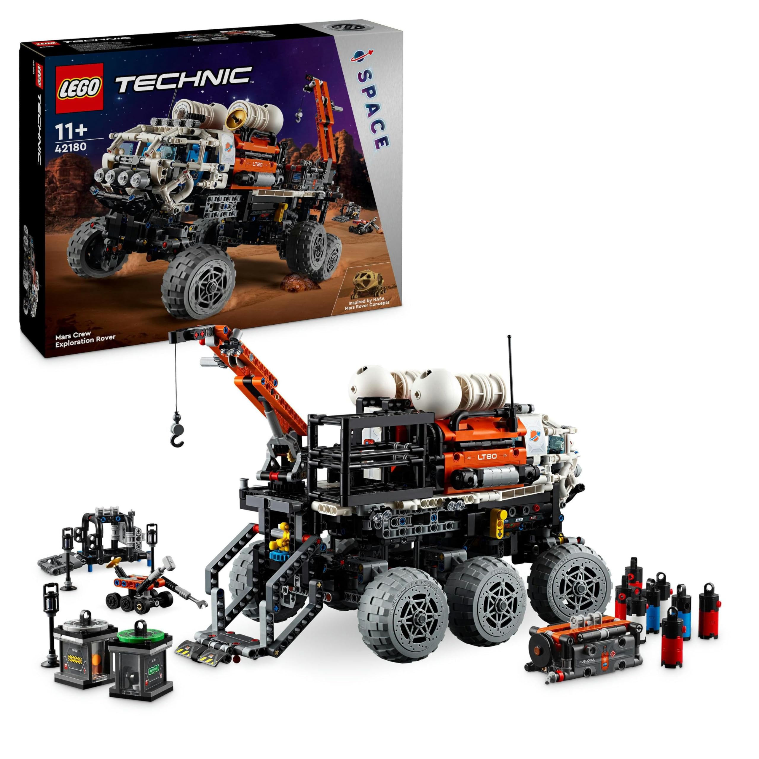 LEGO Technic Mars Rover Explorer Toy - NASA-Inspired Space Building Set with Planet & Vehicle, STEM Educational Gift for Kids Ages 11+ | Space Exploration Play & STEM Learning Activity