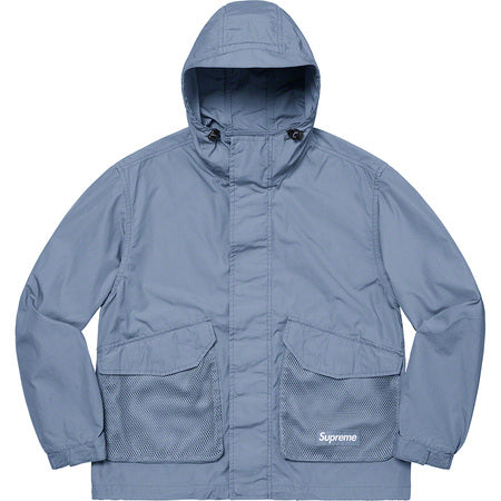 Supreme Mesh Pocket Cargo Jacket for Men - Slate Gray Outdoor Workwear for Hiking, Camping & Urban Street Style