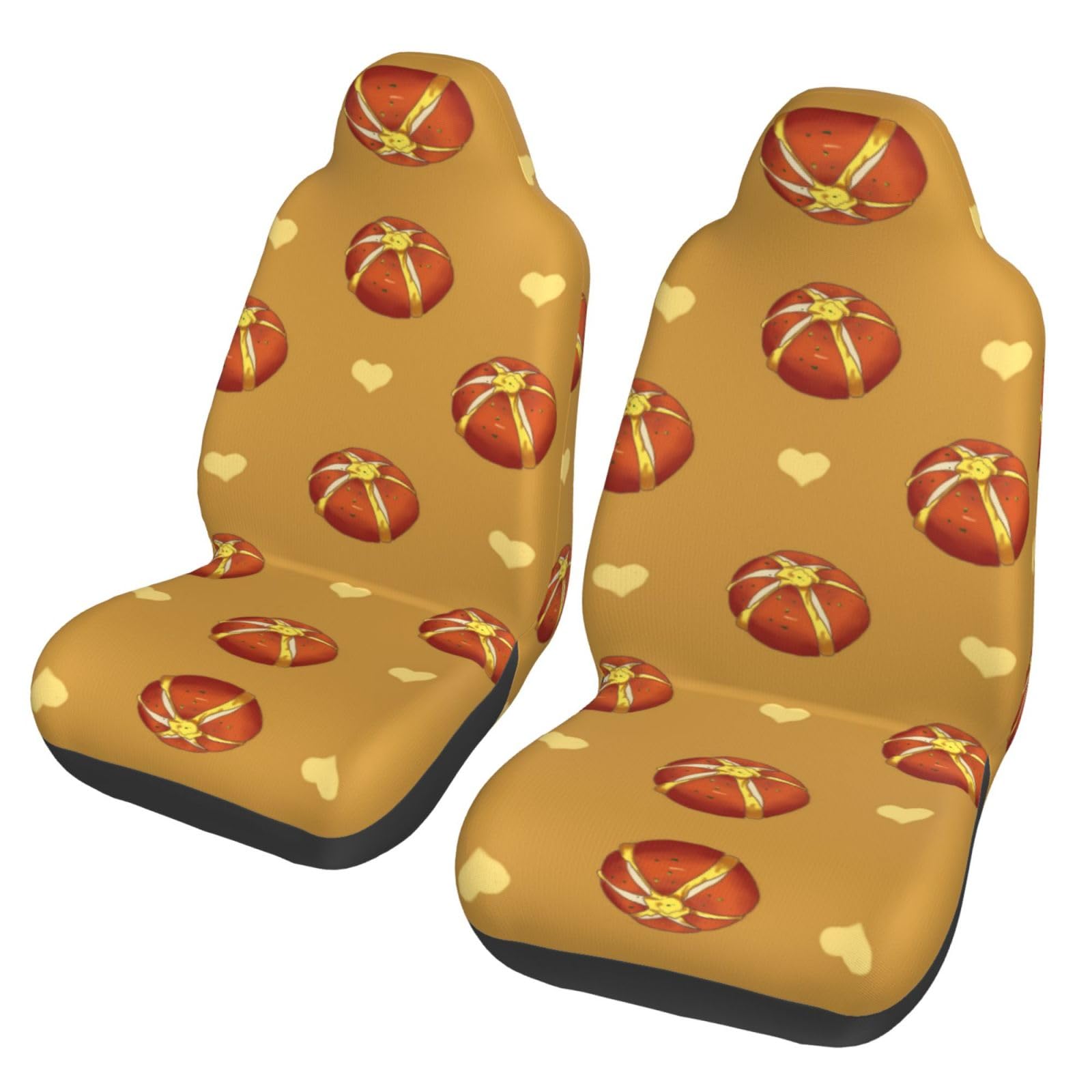 Universal Car Seat Covers for Cars, SUVs, Sedans & Trucks - Breathable Auto Front Seat Protector with Buttered Bread Design - Perfect for Daily Commute, Road Trips & Family Travel
