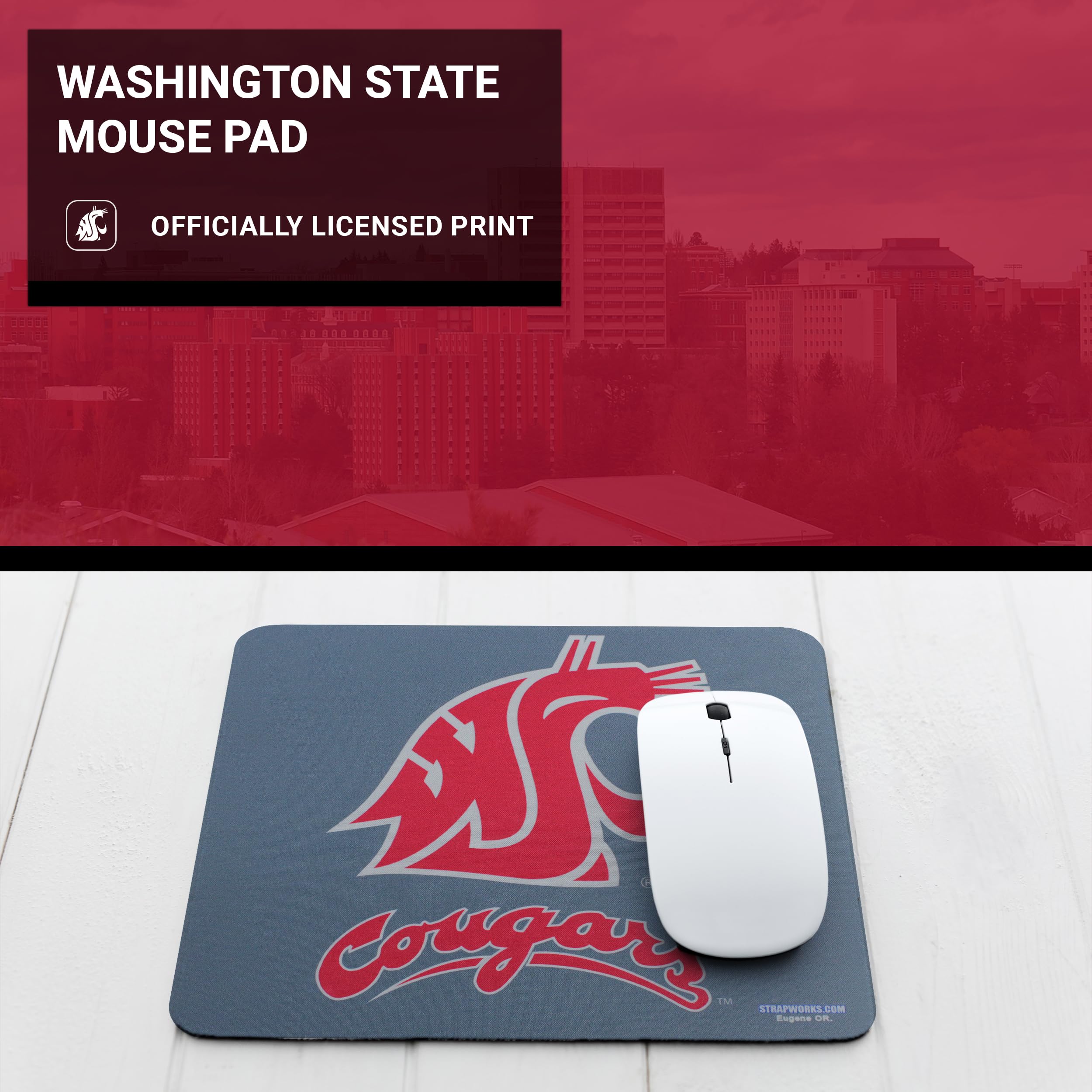 Washington State University Cougars Mouse Pad - Non-Slip Gaming & Office Desk Mat for Computers, Laptops - Perfect for Students, Alumni & Fans - Show Your School Spirit at Work or Home