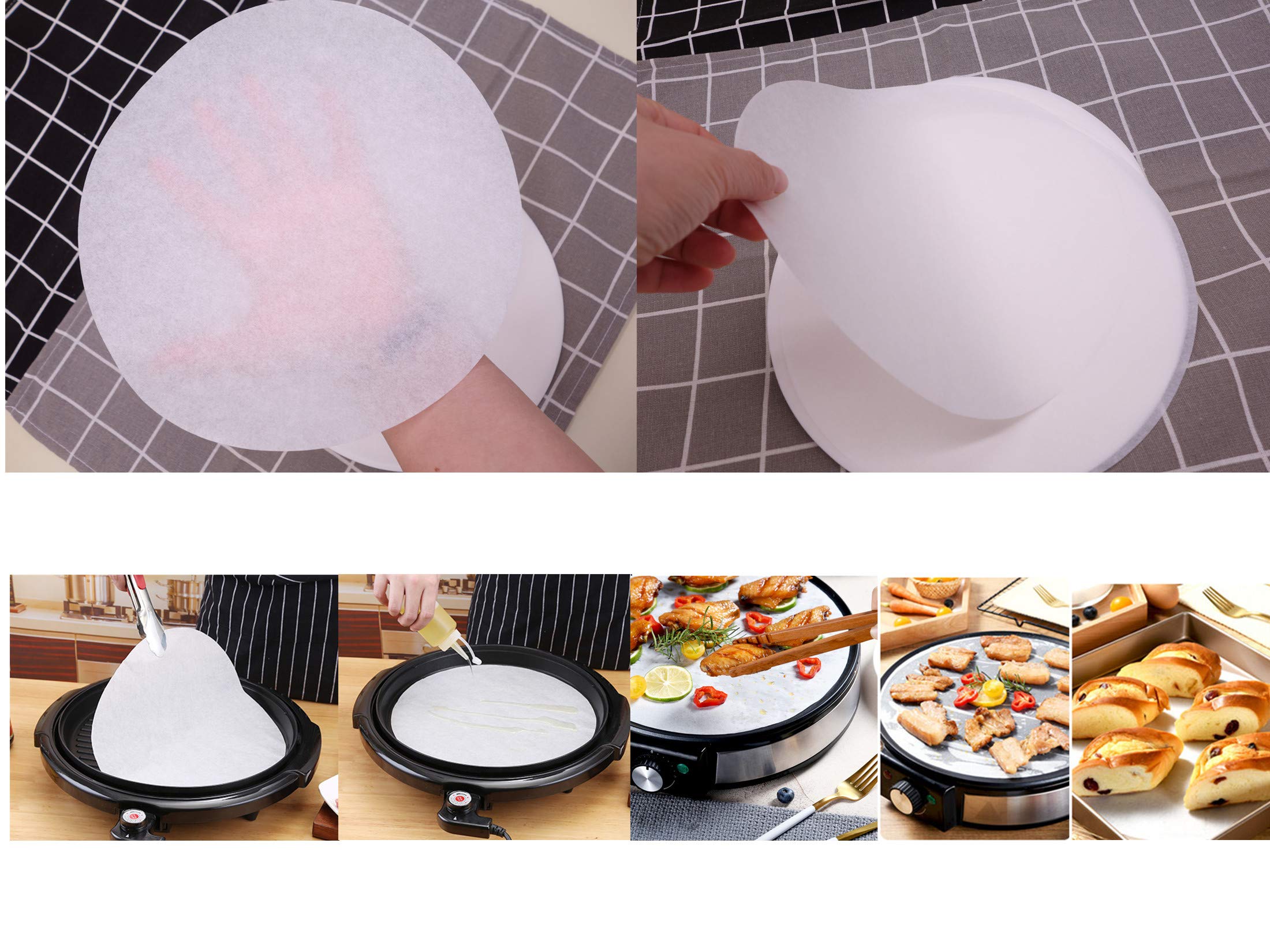 8 Inch Round Parchment Paper 200 Counts - Precut Baking Paper Rounds for Oven, Air Fryer, Pans & Cookie Sheets | Non-Stick, Greaseproof & Heat-Resistant for Baking, Roasting & Meal Prep