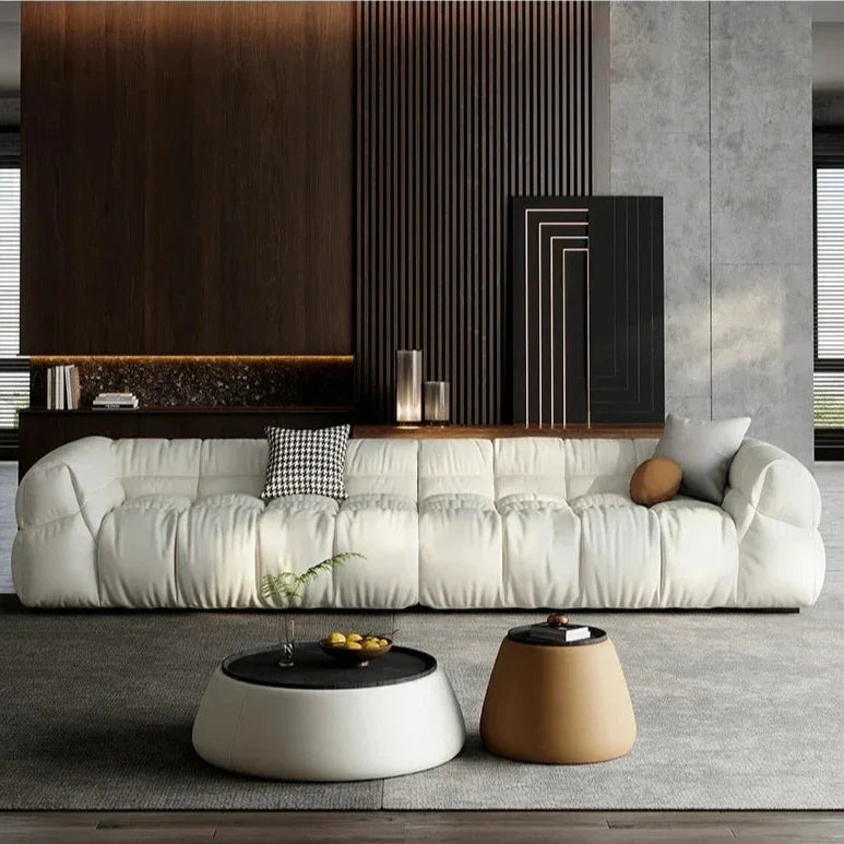 Luxury Sectional Puff Sofa Set for Living Room - Comfortable & Durable Modern L-Shaped Couch with Soft Fabric - Perfect for Family Gatherings, Movie Nights and Small Space Apartments