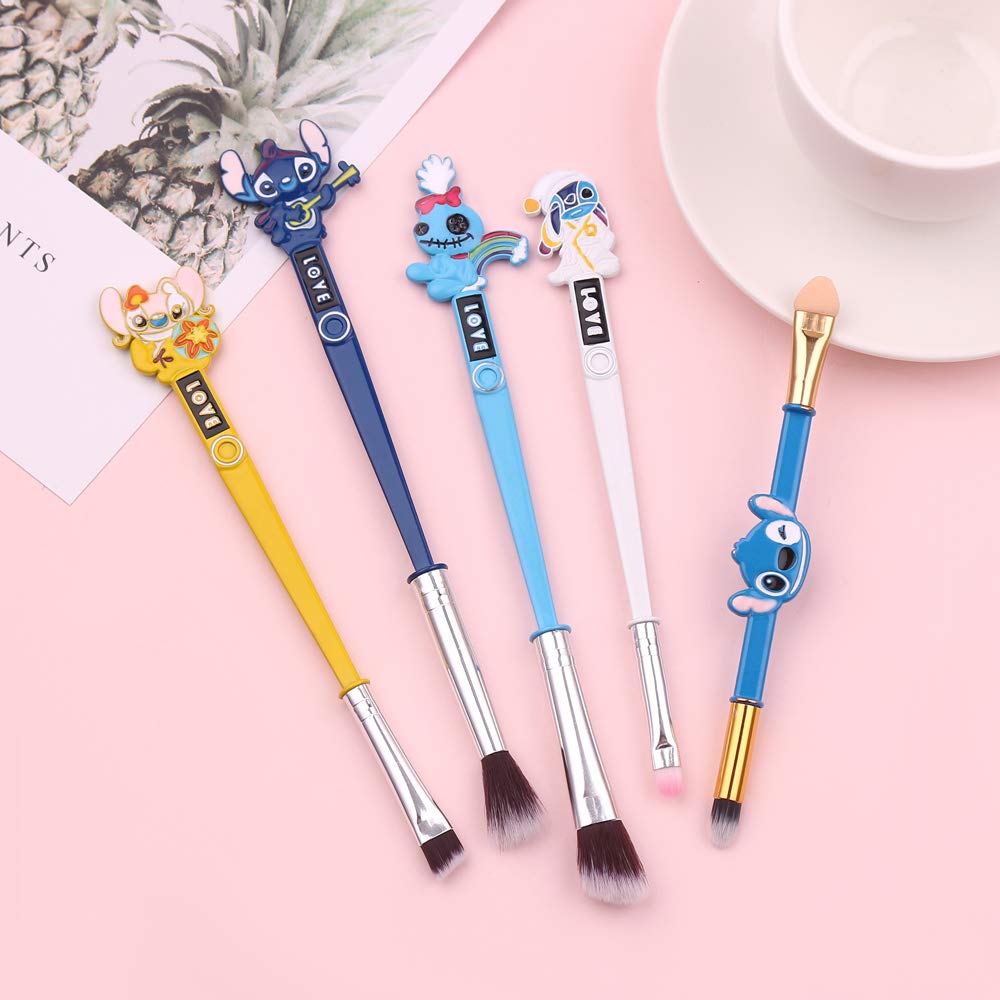 Interstellar Baby Makeup Brushes Set - 5Pcs Professional Synthetic Cosmetic Brushes for Foundation, Eyeshadow, Blending | Creative Stitch Design | Perfect Gift for Teens & Women | Great for Everyday Makeup & Special Occasions