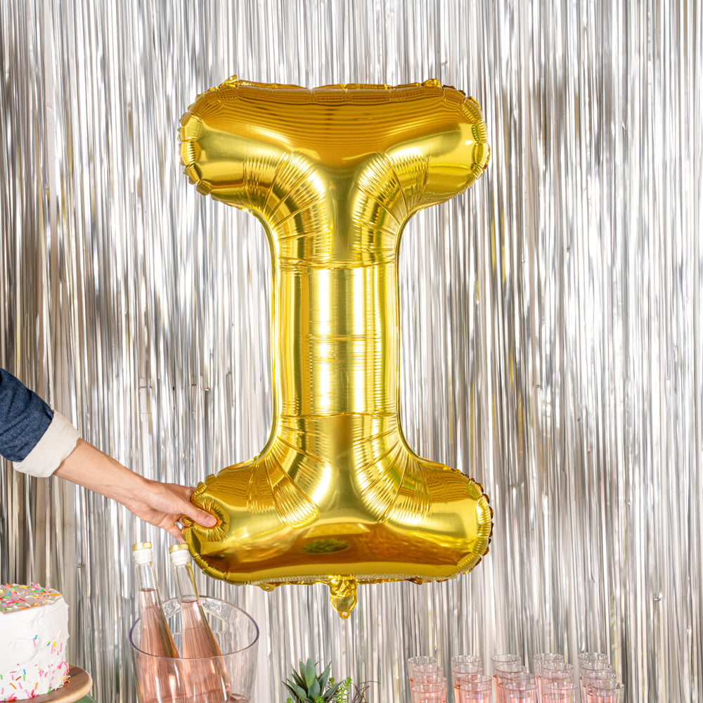 Balloonify Gold Mylar Letter I Balloon - 40 Inch Large Foil Alphabet Balloon for Birthday Party Decorations, Wedding, Anniversary & Graduation Celebrations