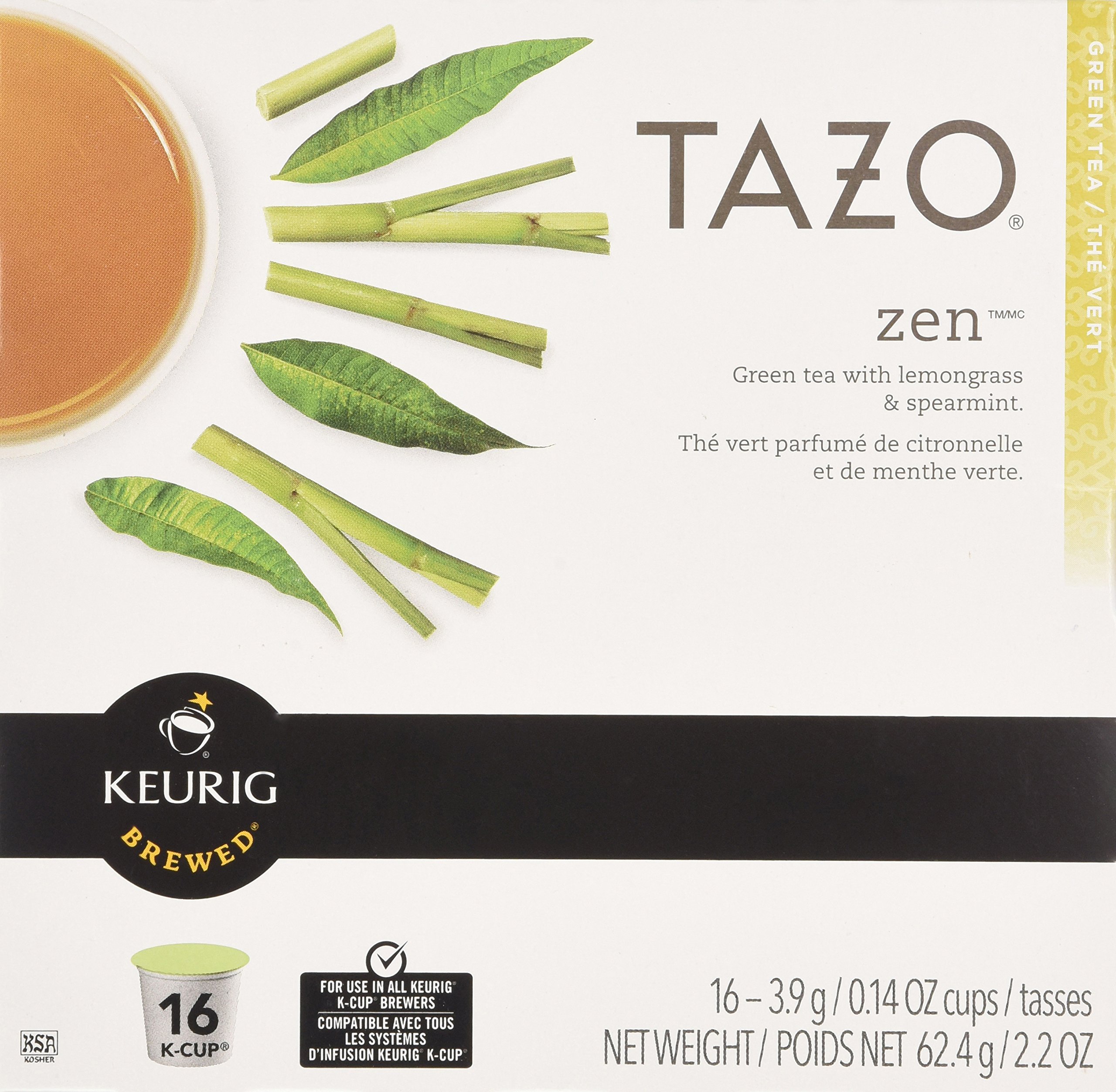 Starbucks Tazo Zen Tea K-Cups (48 Count) - Green Tea Blend with Lemongrass & Spearmint - Perfect for Home, Office & Relaxation