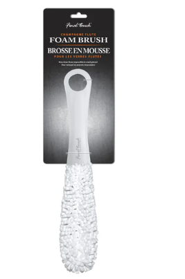 Premium Champagne & Wine Glass Cleaning Brush - Gentle Bristles for Sparkling Clean Flutes, Coupes & Stemware - Perfect for Parties, Weddings & Home Bars