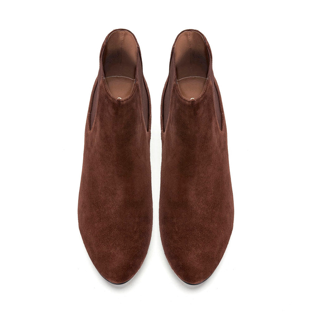 Chocolate Brown Ankle Boots for Women - Stylish & Comfortable Fall & Winter Fashion Booties for Casual Outfits & Office Wear