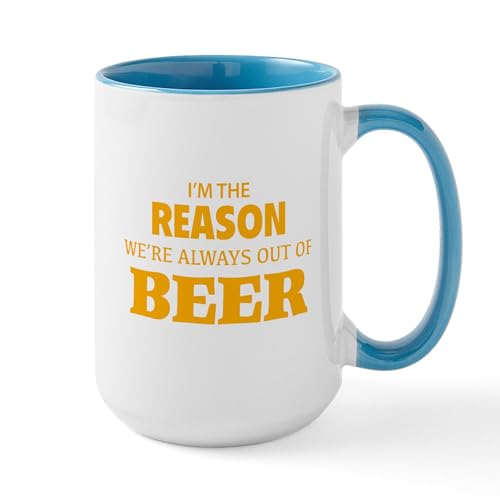 White/Blue Inside - Beer Large Mug
