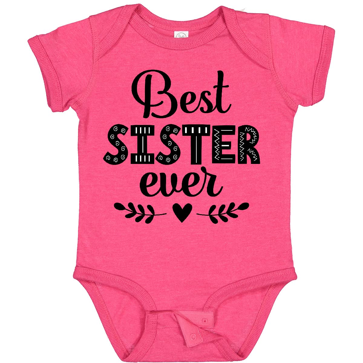 Inktastic Best Sister Ever Baby Bodysuit - Cute Sibling Gift for Newborns & Infants - Perfect for Family Photos, Birthdays & Special Occasions