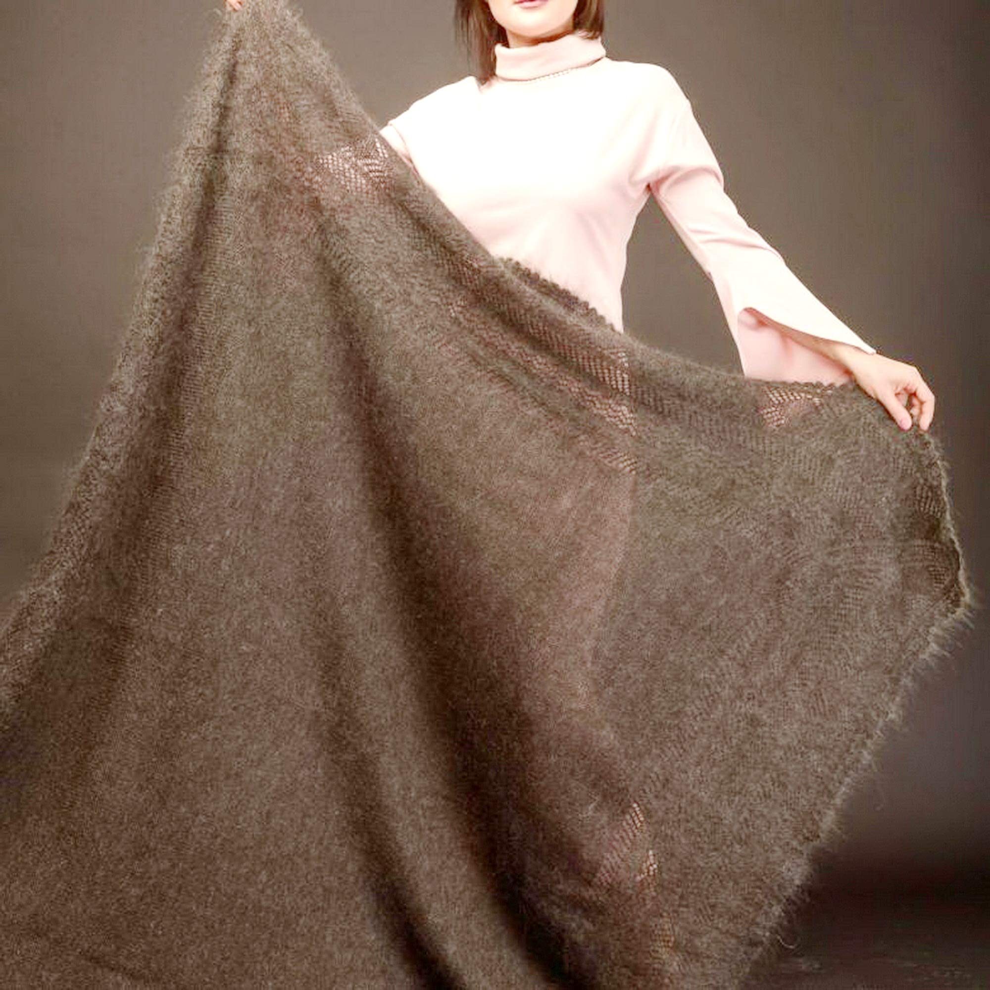 Elegant Silver Shawls for Women - Soft Wool Knit Wrap Cape, Perfect Gift for Mom & Grandmother - Ideal for Prayer, Church & Special Occasions