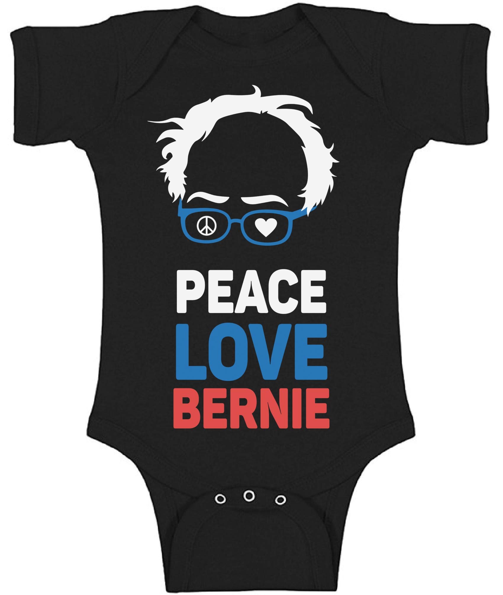 Awkward Styles Baby Bodysuit - Peace Love Bernie Romper for Bernie Sanders Fans | Cute Political Outfit for Babies & Toddlers | Perfect for Campaign Events, Political Rallies & Bernie Sanders Supporters