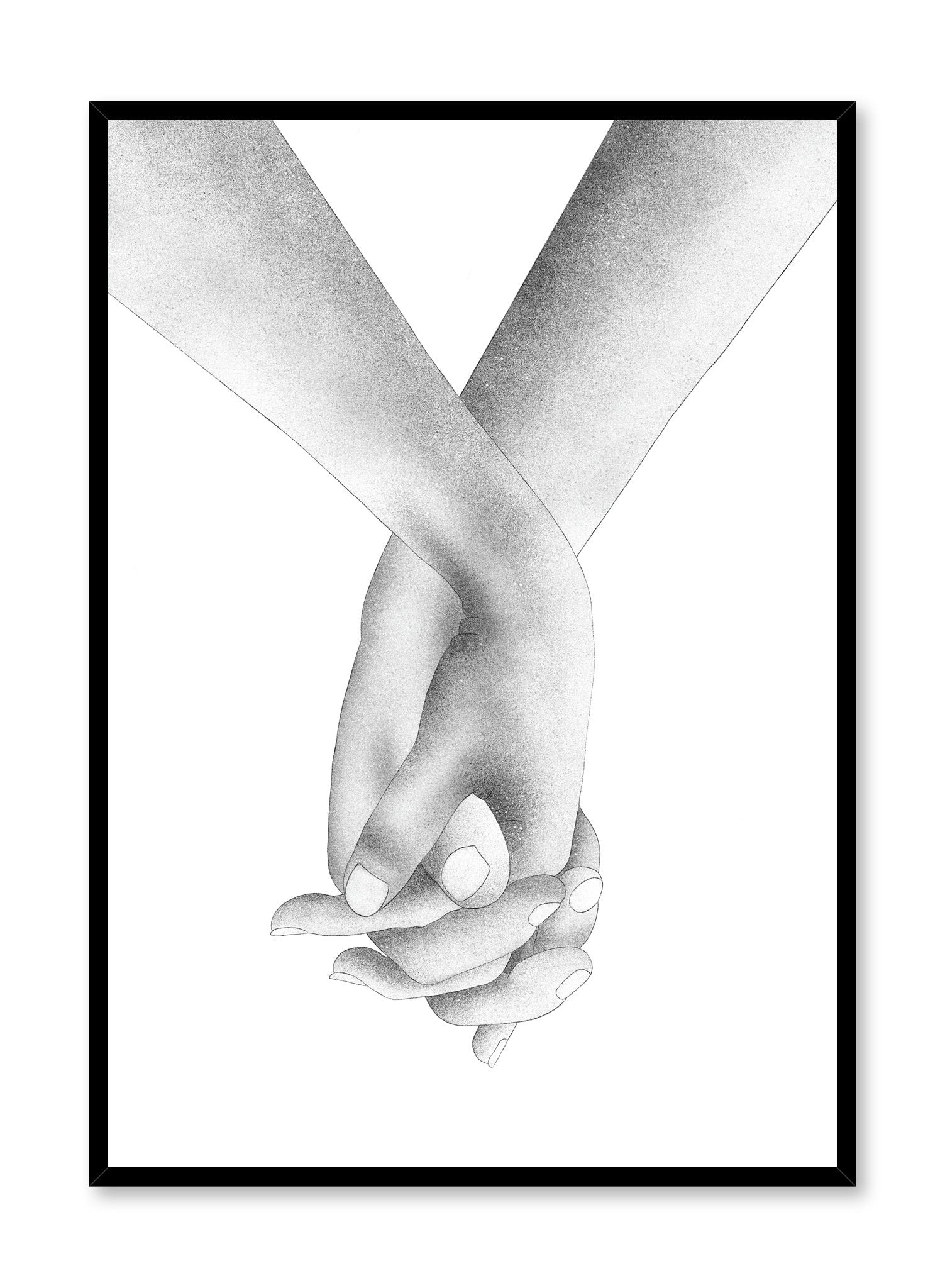 Romantic Holding Hands Couple Poster - Wall Art Decor for Bedroom, Living Room & Office - Perfect Gift for Anniversaries & Valentine's Day