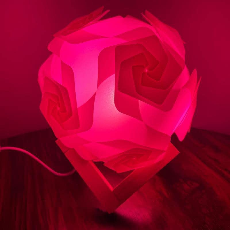 DIY LED Moon Lamp with Wood Stand - USB Powered Night Light for Kids Bedroom, Creative Table Lamp & Birthday Gift for Baby, Children, Girls & Boys (Light Pink) | Perfect for Bedside Decor, Nursery Lighting & Romantic Ambiance