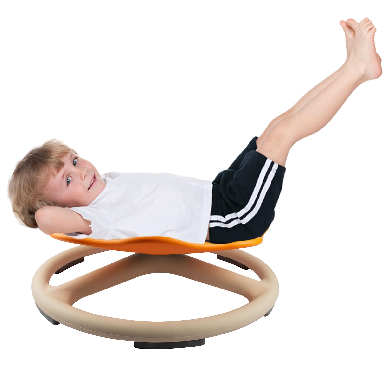 360° Rotating Sensory Spinner Chair for Kids Ages 3-8 - Anti-Slip Swivel Seat Toy for Autistic Children, Indoor/Outdoor Balance Training & Calming Play (Orange) - Perfect for Sensory Rooms, Classrooms & Home Therapy