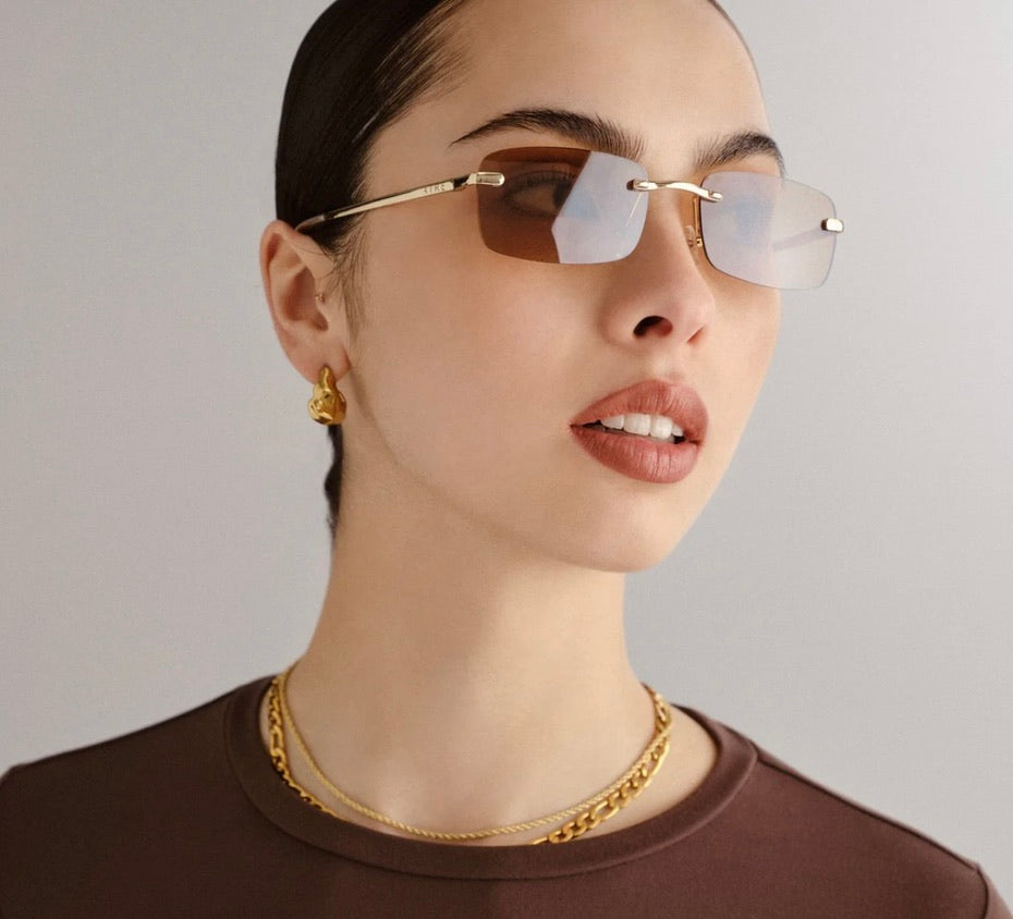 Ursa Polarized Sunglasses for Women & Men - Bright Gold Frame with Tan Tint Lenses - UV Protection, Fashionable & Lightweight for Driving, Beach & Outdoor Activities