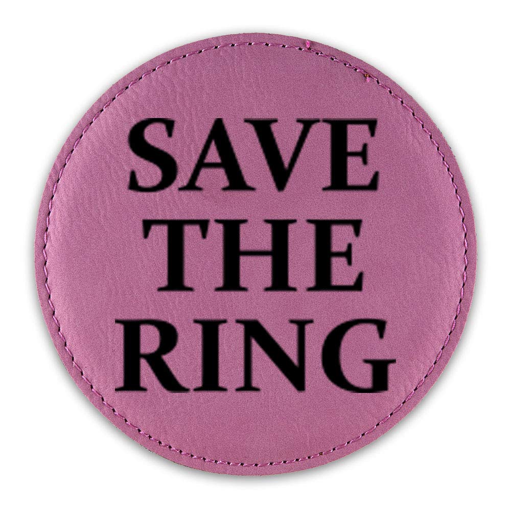 STR Save The Ring Leatherette Drink Coaster - Round Nurburgring Themed Bar Coaster (Pink, Single) - Perfect for Beer, Cocktails & Home Bar Decor