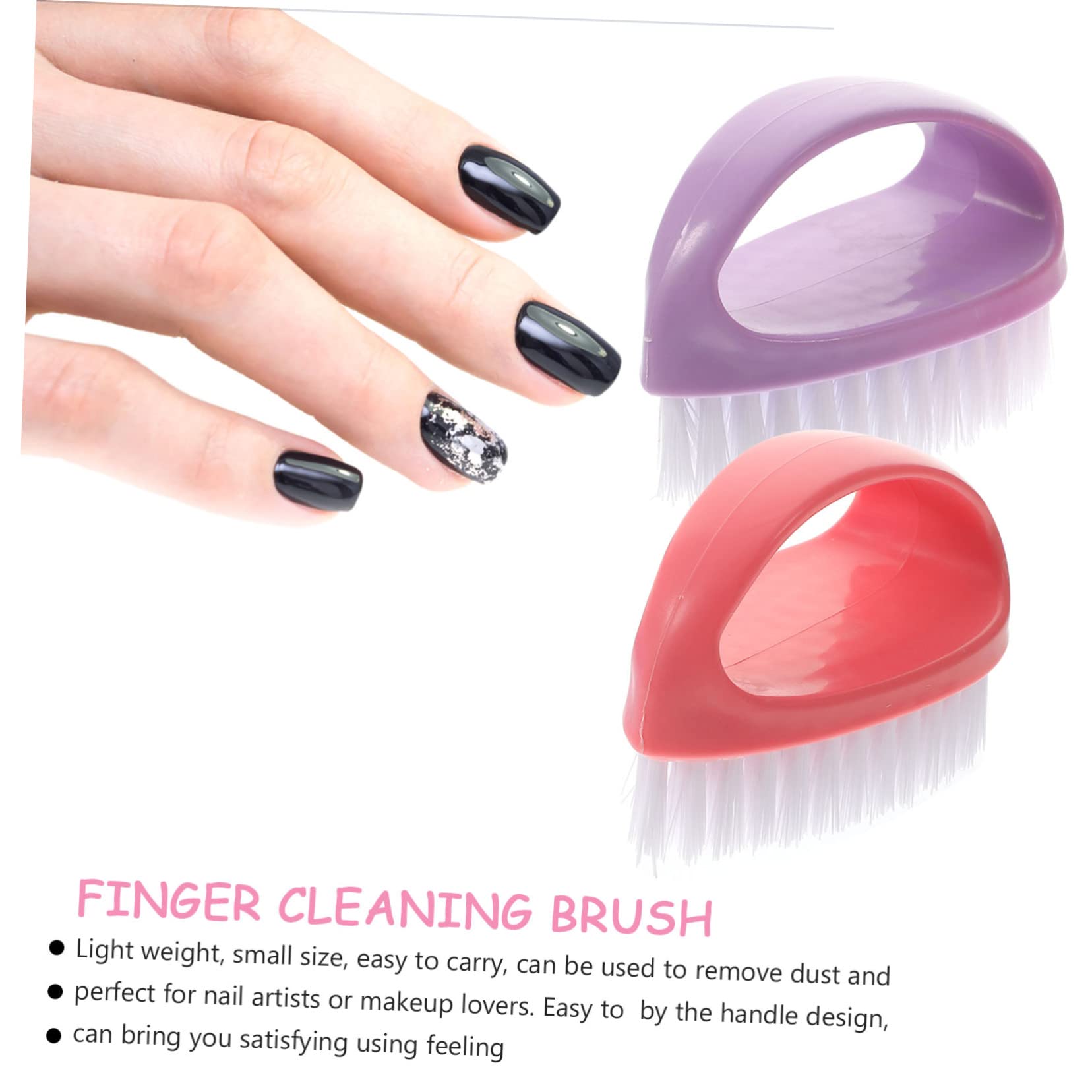 Beavorty 2-Piece Nail Cleaning Brush Set - Professional Manicure Dust Brush for Nail Art, Acrylic & Gel Polish Removal - Perfect for Salons, Home Nail Care & DIY Nail Supplies