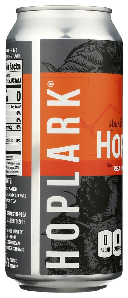 Hoplark Really Hoppy One Sparkling HopTea - 12 Pack (16 Fl Oz Cans) | Caffeine-Free Herbal Tea Alternative | Perfect for Relaxation, Outdoor Activities & Healthy Lifestyle