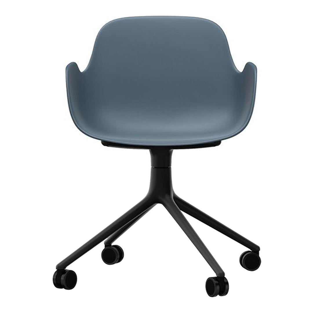 Modern Form Armchair with 4-Wheel Swivel Base - Ergonomic Office Chair for Home & Workspace - Perfect for Desks, Living Rooms, and Study Areas