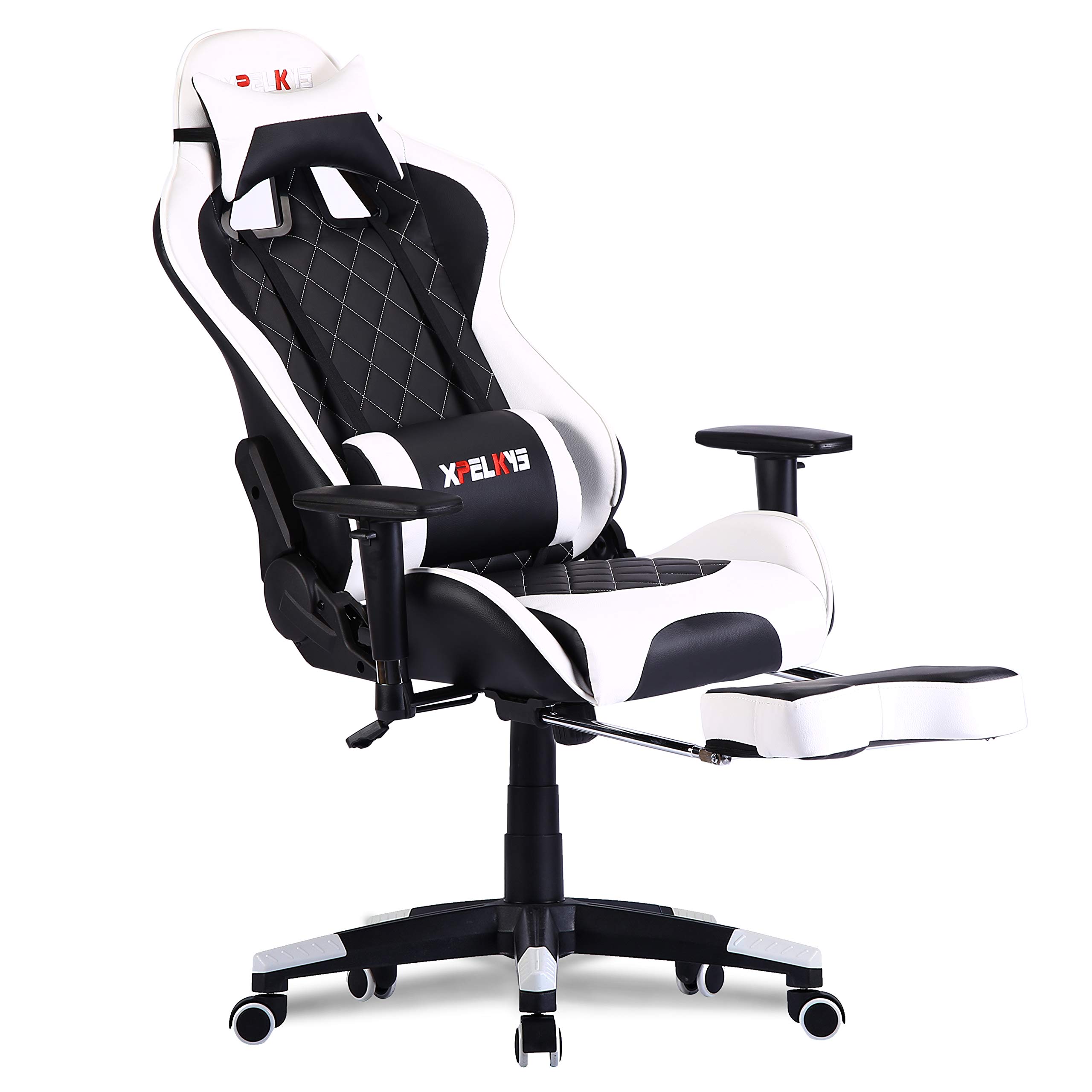 Ergonomic Pink Gaming Chair for Adults & Teens - Adjustable Computer Desk Chair with Footrest (Pink/White) - Perfect for Esports, Streaming & Home Office Setup