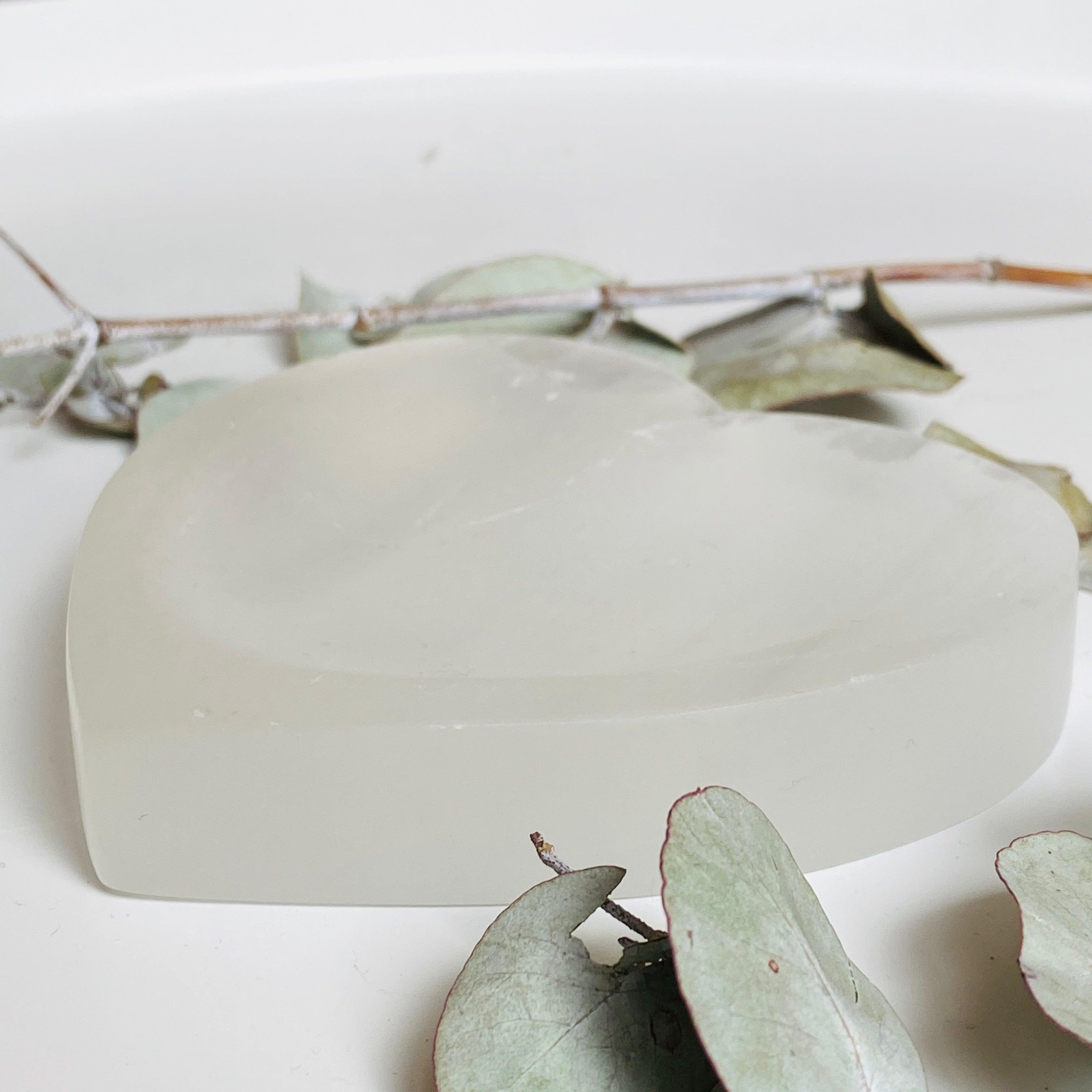 Natural Selenite Crystal Bowl C1411A - Healing Stone for Meditation, Yoga & Home Decor