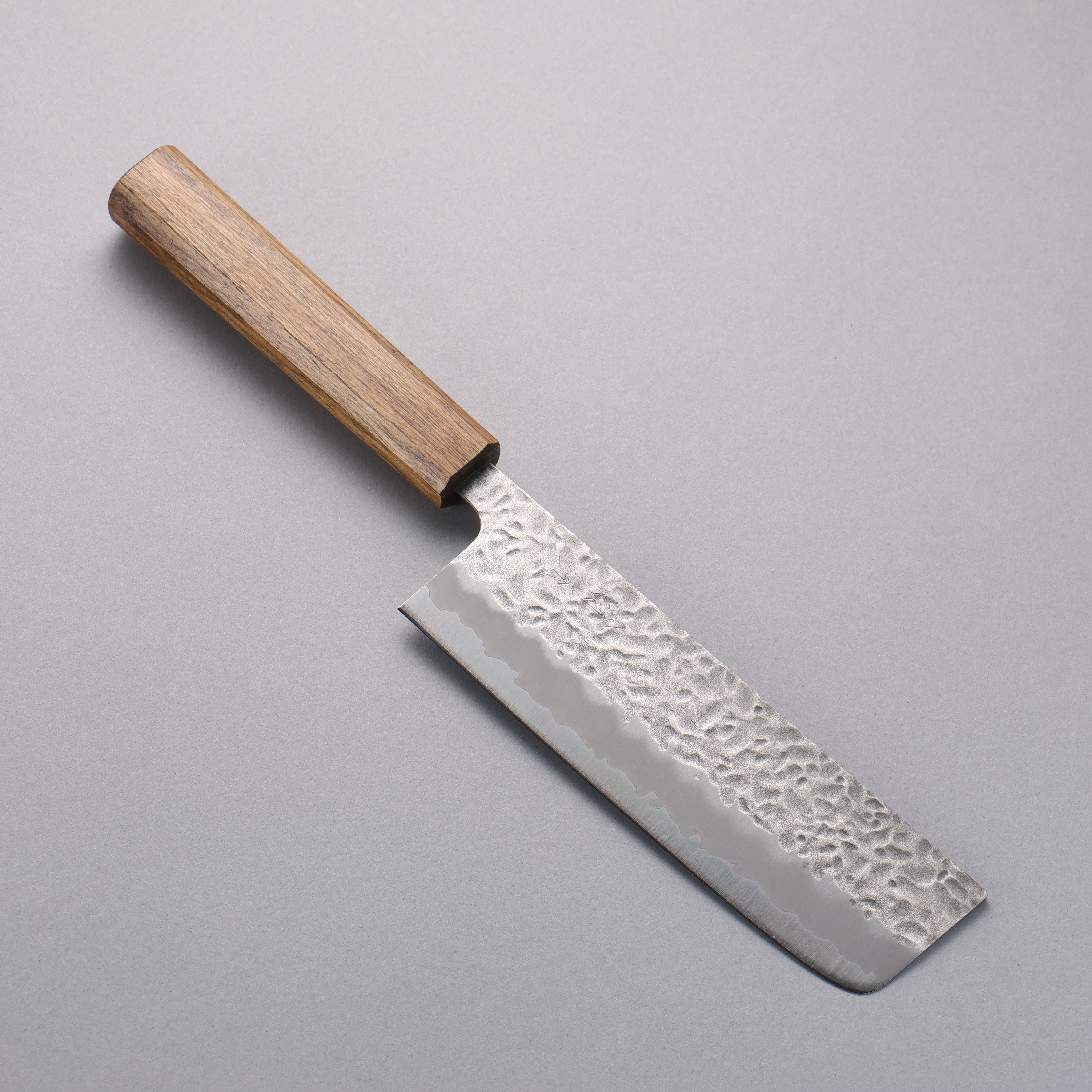 Premium OUL White Steel No.1 Japanese Nakiri Knife 165mm - Hand Hammered Blade with Oak Handle - Perfect for Vegetable Chopping, Slicing & Precision Kitchen Tasks