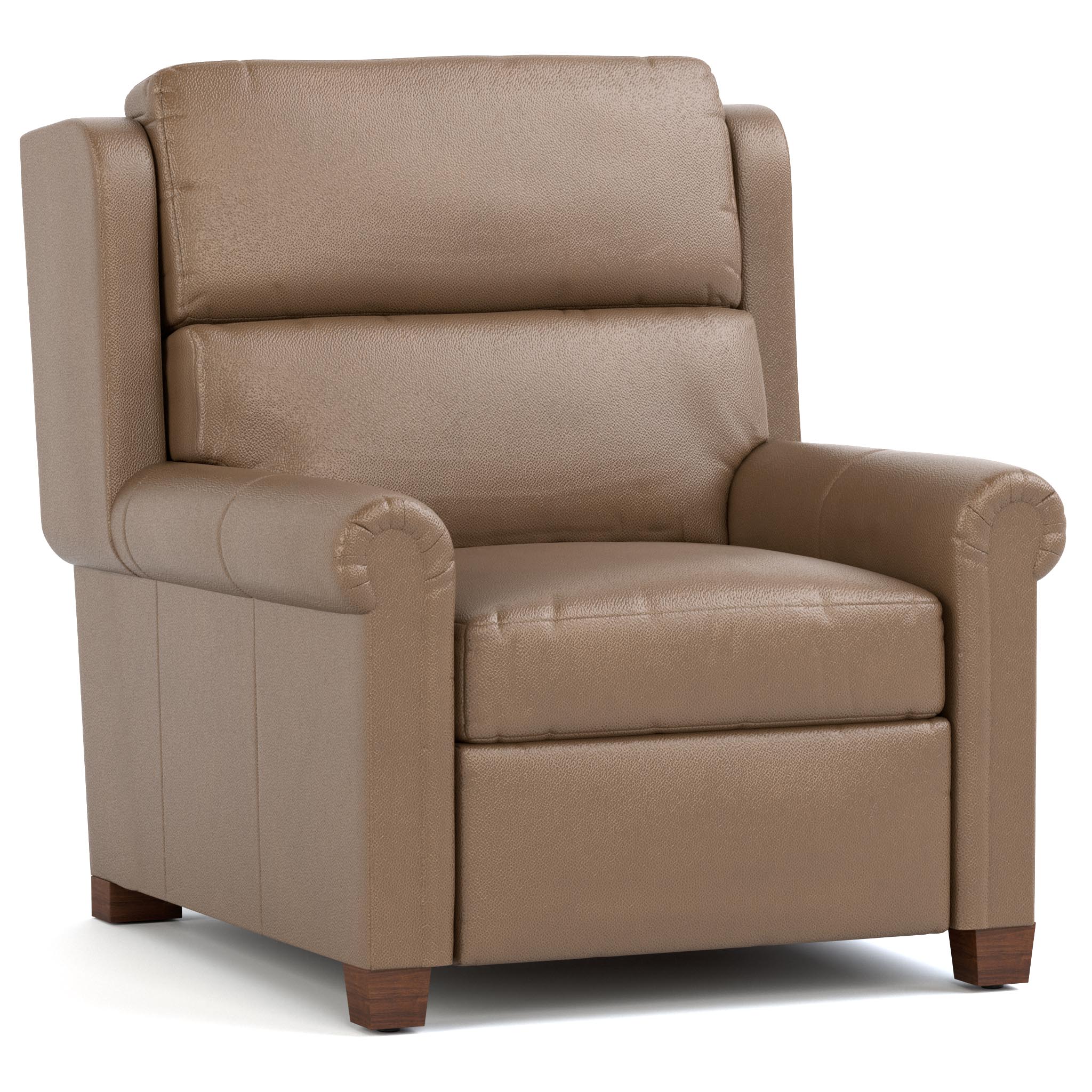 Comfortable Woodlands Small Roll Arm Wall Recliner Chair - Space-Saving Reclining Sofa for Small Apartments, Living Rooms & Home Theaters