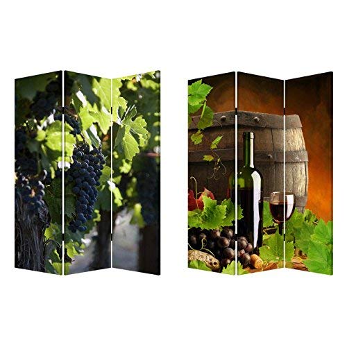 Stylish Screen Gems Wine Country Room Divider - Handcrafted Wooden Folding Partition for Home Office, Living Room & Bedroom Privacy
