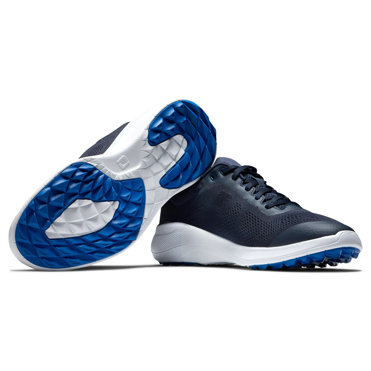 FootJoy Flex Golf Shoes for Men - Navy/White/Blue (56140) | Comfortable Spiked Golf Shoes for Walking Courses | Perfect for Golf Tournaments & Weekend Play