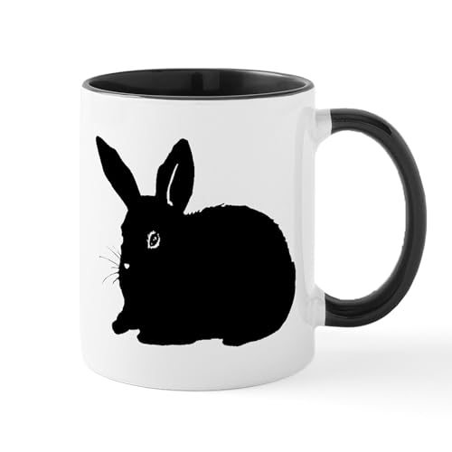 White/Black Inside - Bunny Silhouette Mugs