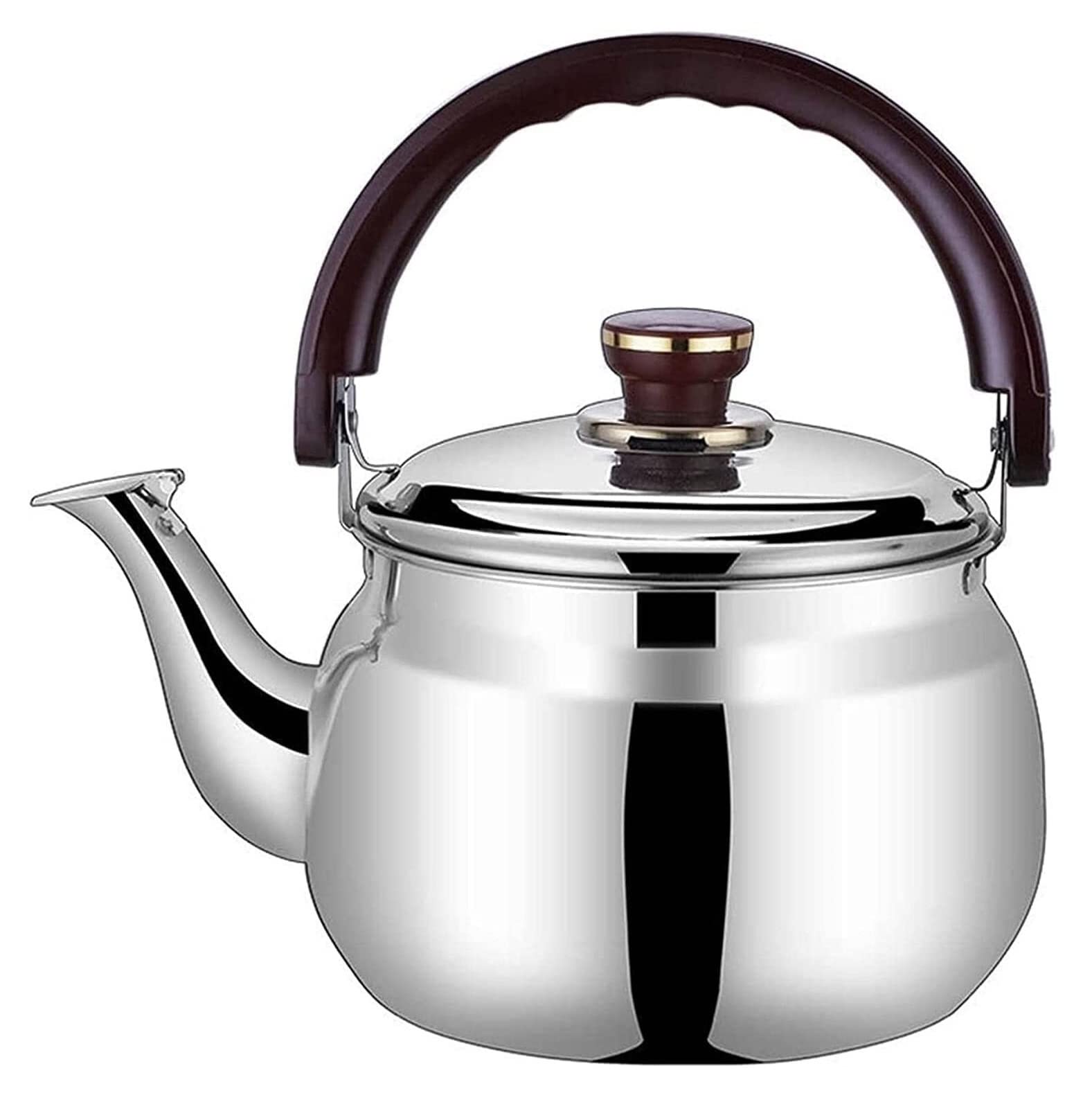 Premium 304 Stainless Steel Whistling Tea Kettle - Stovetop Safe for Gas, Electric & Induction Cooktops - Classic Tea Pot for Home, Office & Camping Use (One Color)
