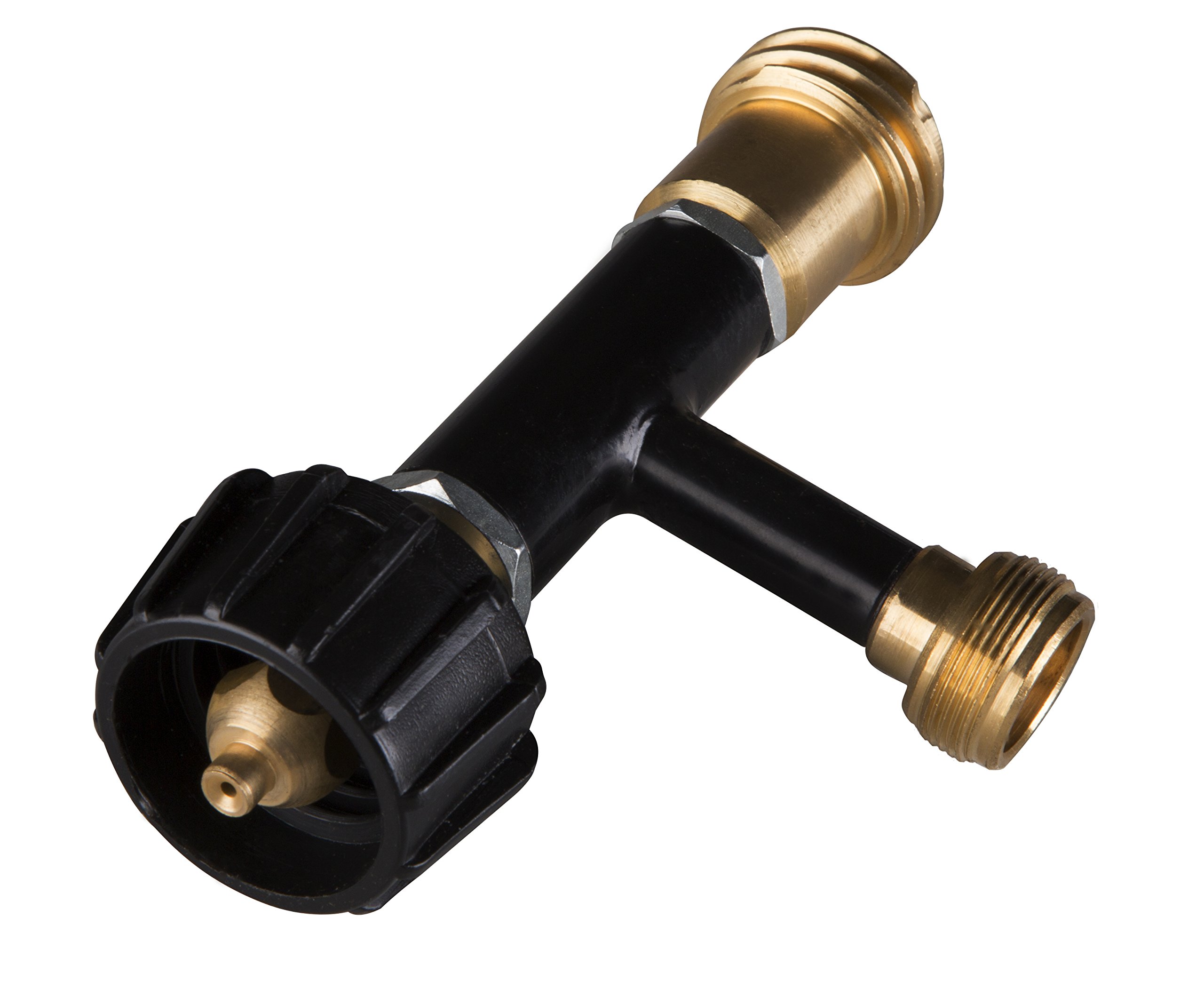 Stansport Bulk Tank T Connector - Heavy Duty Brass Fitting for Water, Fuel & Oil Transfer - Perfect for RV, Marine & Industrial Use