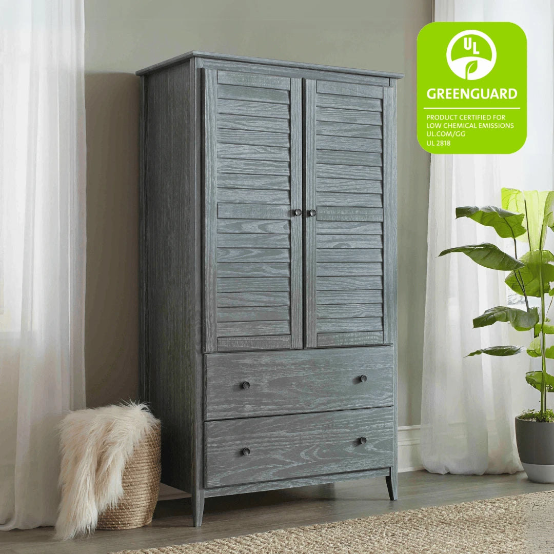 Greenport 2 Door Wardrobe Closet - Spacious Storage for Bedroom, Closet Organizer with Hanging Rod & Shelves - Perfect for Home, Apartment, Dorm Room Organization
