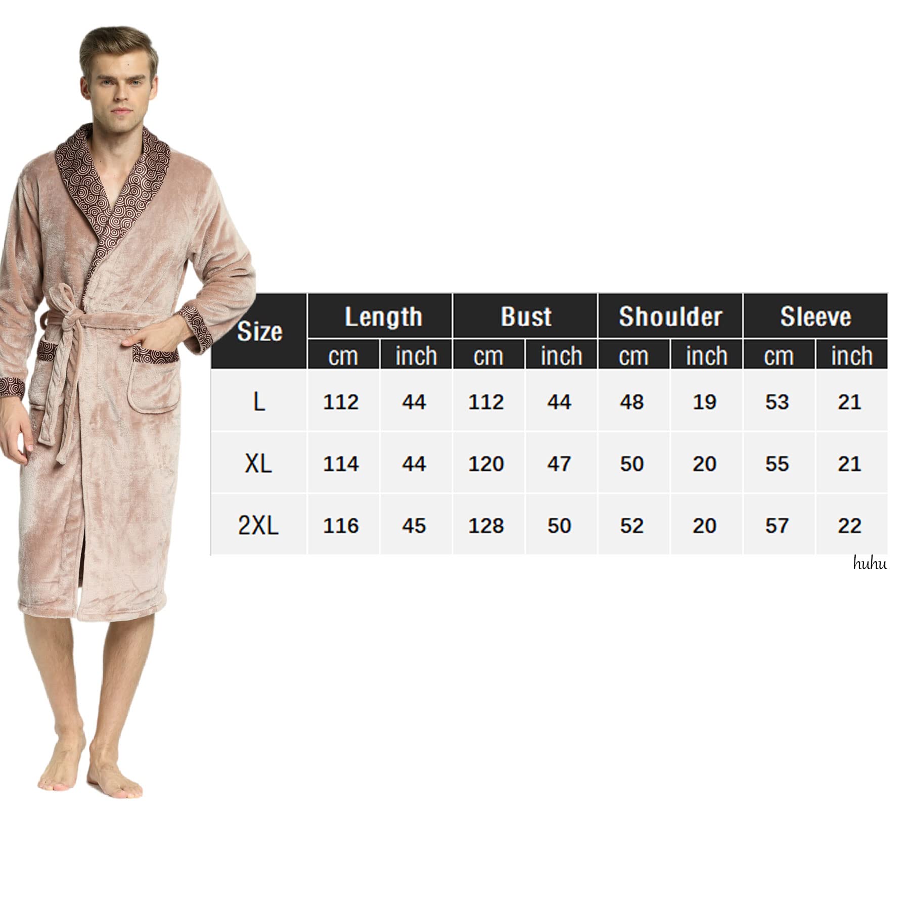 WIITON Men's Flannel Kimono Robe - Soft Plush Sleepwear & Bathrobe for Lounge, Spa, Home - Plus Size Comfortable Dressing Gown for Relaxation & Sleep