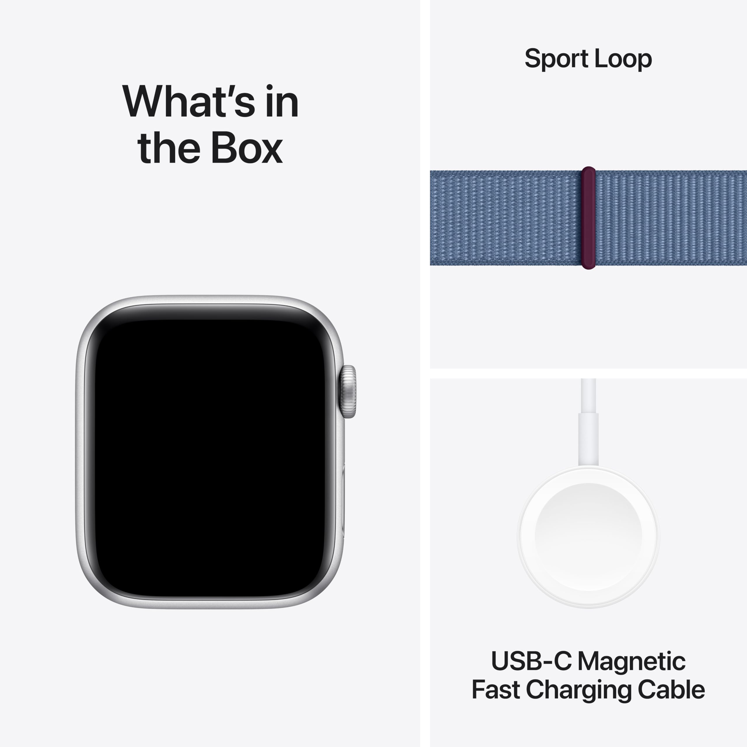 Apple Watch SE (2nd Gen) 44mm GPS Smartwatch - Silver Aluminum Case with Winter Blue Sport Band | Fitness Tracker, Heart Rate Monitor, Sleep Tracking, Crash Detection, Water Resistant | Perfect for Running, Swimming & Everyday Wear