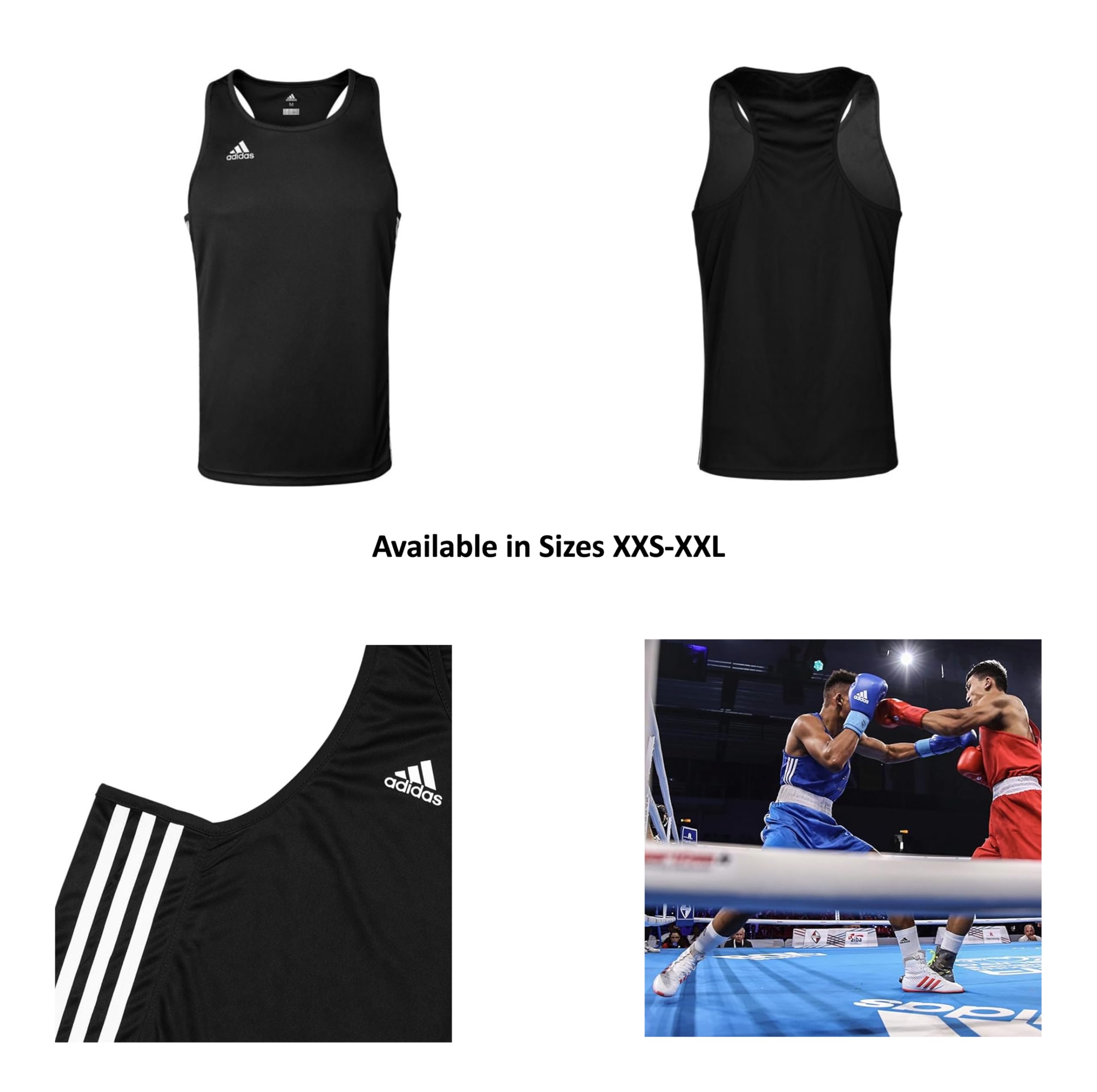 adidas Boxing Vest for Men - Royal Blue XX Small - Breathable Training Top for Boxing, MMA & Fitness Workouts
