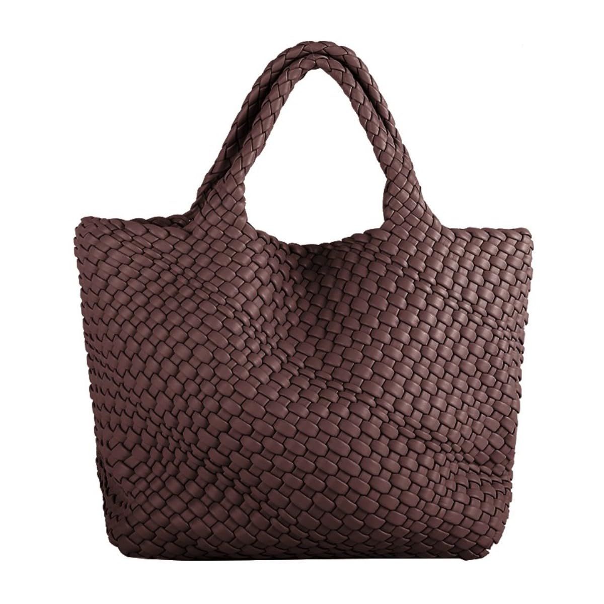 Vegan Leather Woven Tote Bag for Women - Handmade Large Shopper Shoulder Purse | Perfect for Work, Travel & Everyday Use