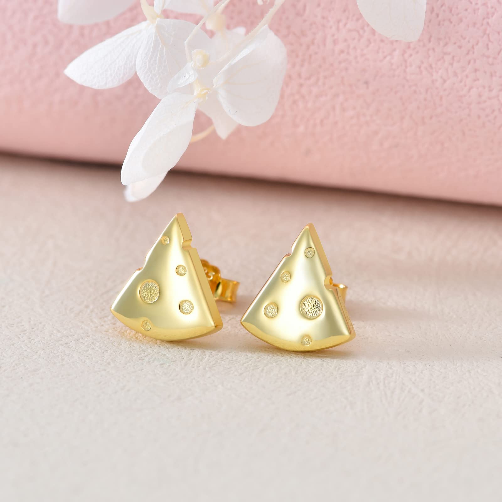 Hypoallergenic Sterling Silver Fruit Stud Earrings - Cherry, Lemon, Watermelon, Pineapple, Strawberry, Mushroom, Cheese, Cupcake & Donut Designs | Cute Jewelry Gifts for Women & Girls | Perfect for Everyday Wear, Parties & Special Occasions