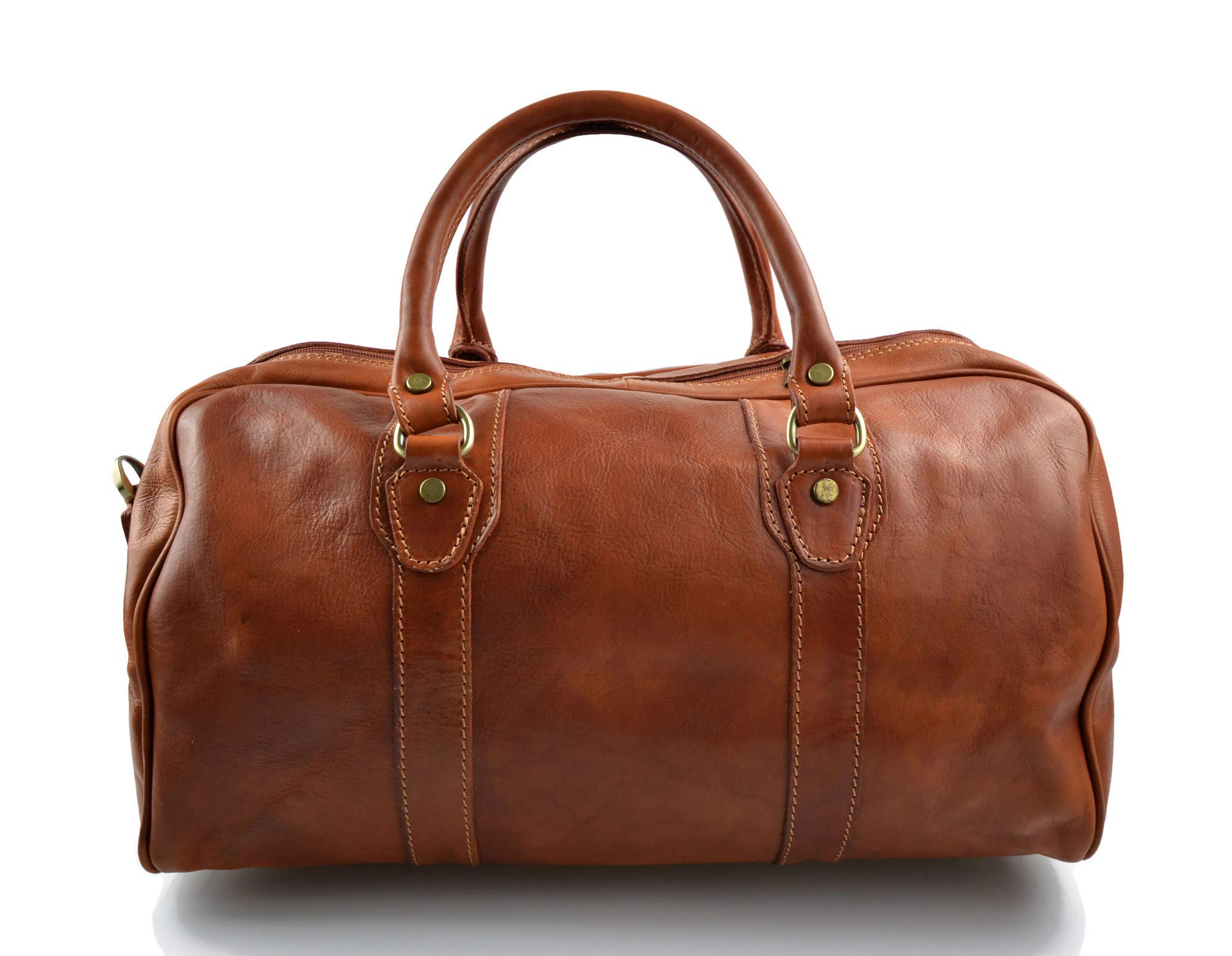 Premium Italian Genuine Leather Duffle Bag for Men & Women - Handcrafted Travel Bag, Overnight Weekender, Carry-On Cabin Luggage - Perfect for Business Trips, Weekend Getaways & Air Travel