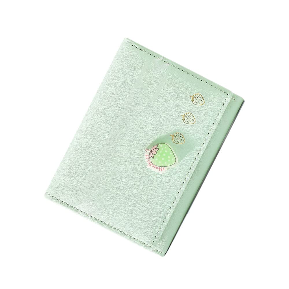 Cute Cartoon Strawberry Fruit Wallet - PU Leather Zipper Purse for Women & Girls (Green) - Perfect Gift for Birthday, Valentine's Day & Daily Use