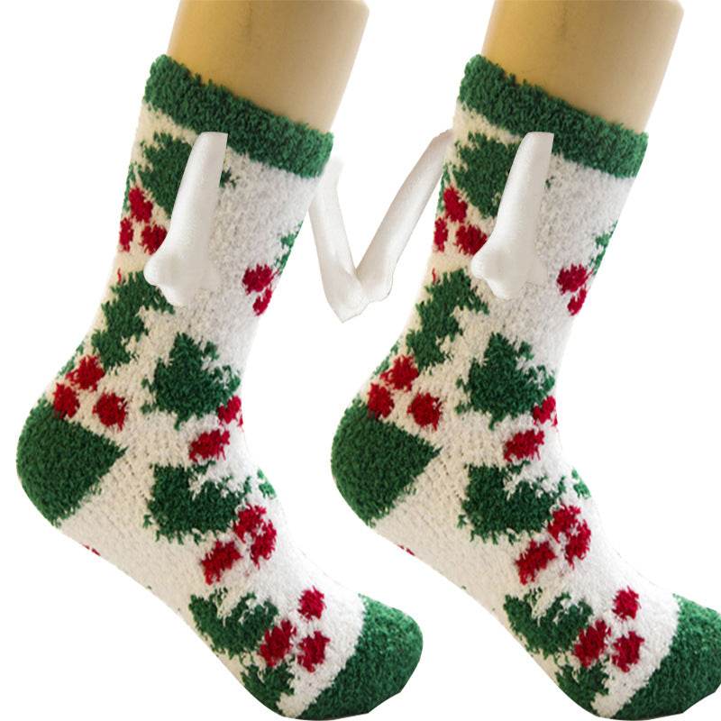 Hand In Hand Magnetic Christmas Socks - Festive Holiday Socks for Couples & Families - Perfect for Christmas Gifts, Stocking Stuffers & Winter Home Decor