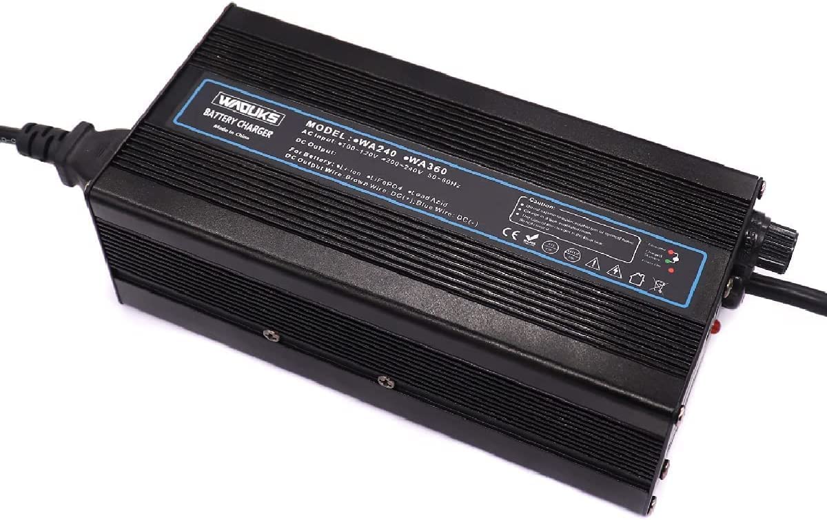 14.6V 20A Smart LiFePO4 Battery Charger with Cooling Fan & Aluminum Case - Fast Charging for 4S 12V/12.8V Lithium Iron Phosphate Battery Packs - Perfect for Solar Systems, Electric Vehicles, and Marine Applications