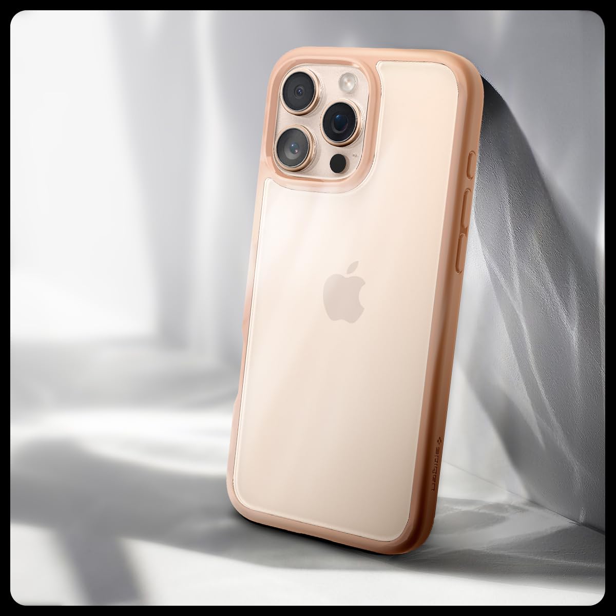 Spigen Ultra Hybrid Case for iPhone 16 Pro - Rose Titanium | Slim Protective Cover with Clear Back | Perfect for Everyday Use, Work & Travel